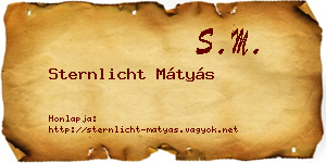 Sternlicht Mátyás névjegykártya